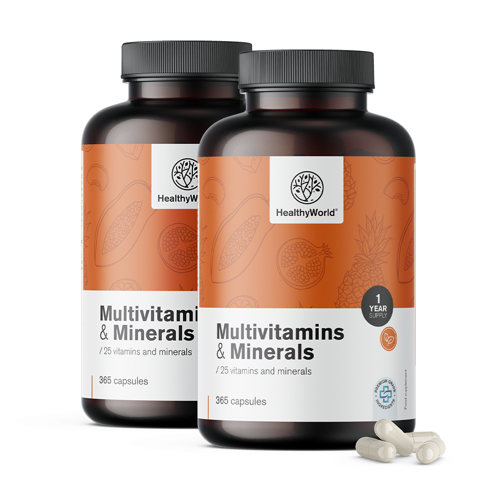 Multivitamini in multiminerali.Translation: Multivitamins and multiminerals.