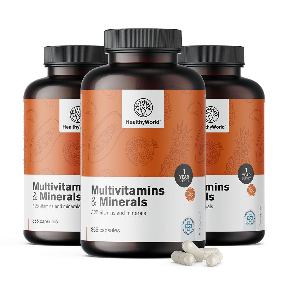 Multivitamini in multiminerali.Translation: Multivitamins and multiminerals.