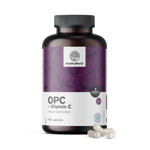 OPC from Grape Seeds + Vitamin C, 180 capsules