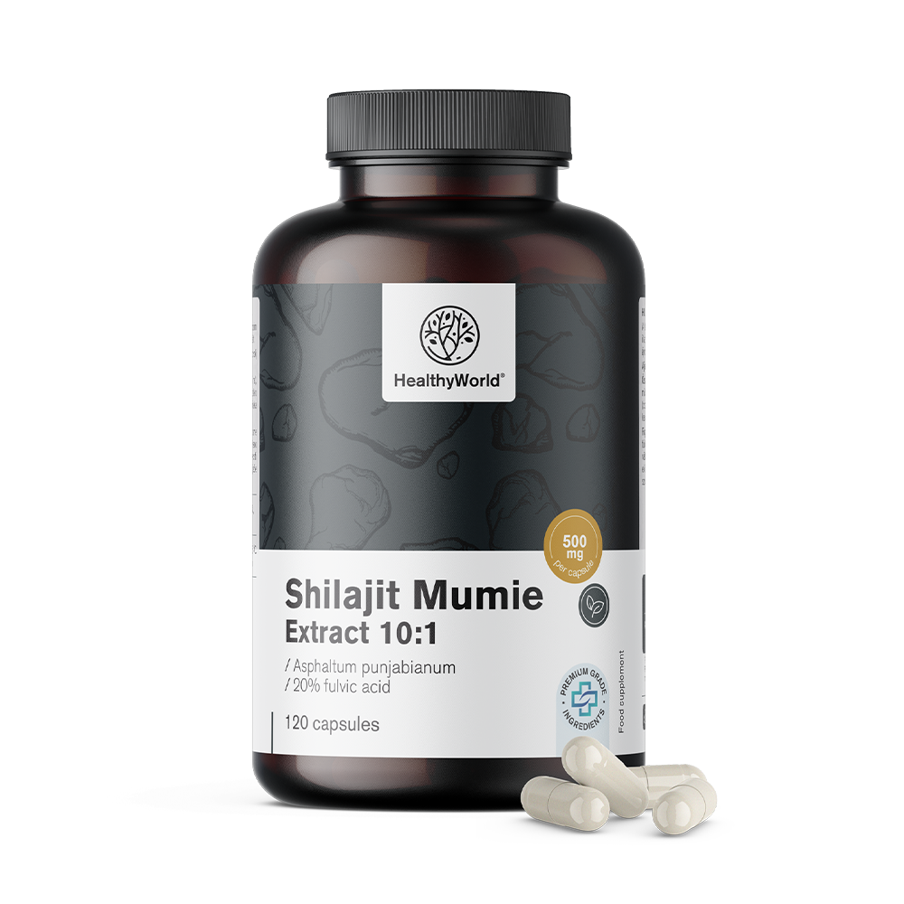 Shilajit Mumie 10:1 v kapsulah