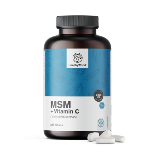 MSM 2000 mg with Vitamin C, 365 tablets