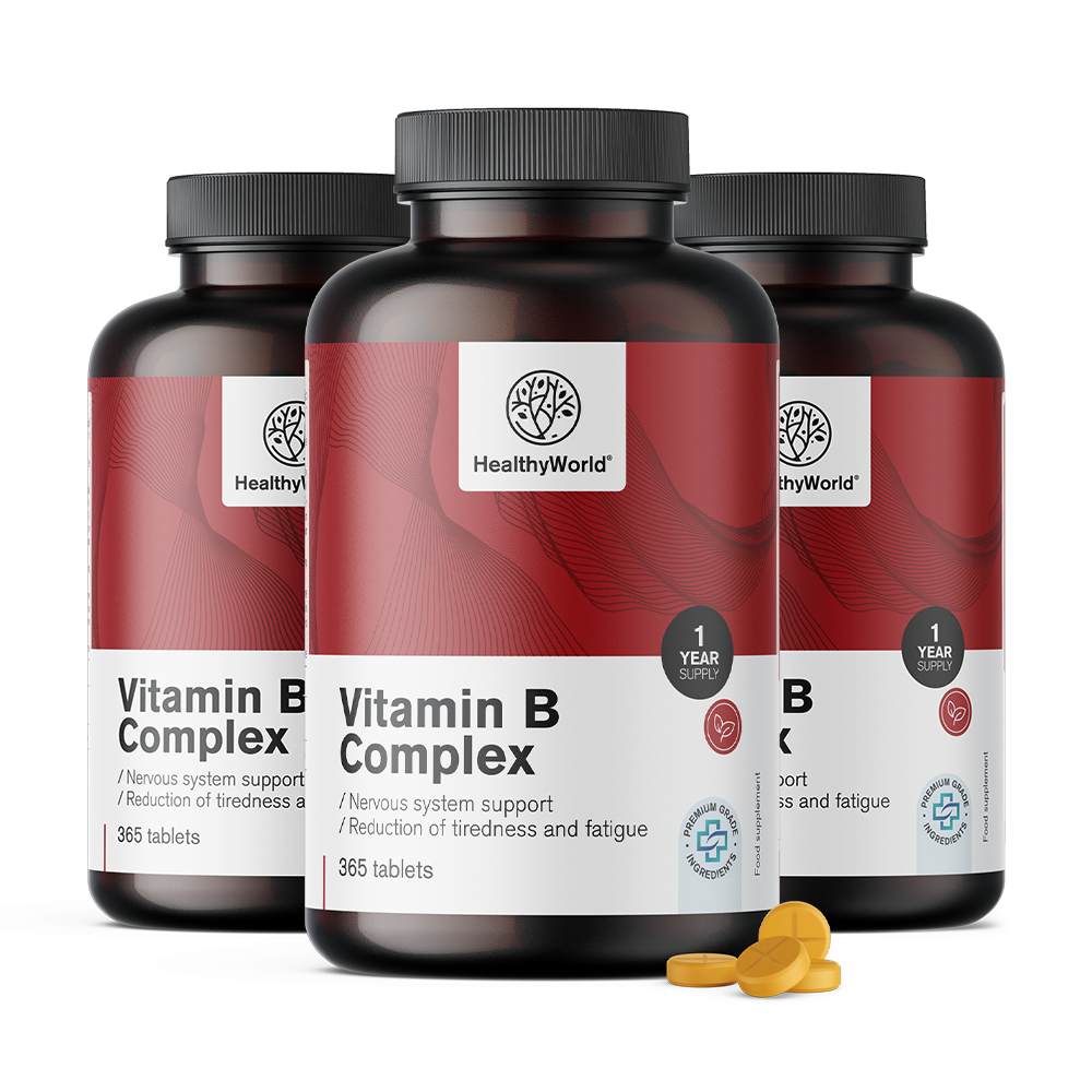 Vitamin B-complex with all B vitamins.