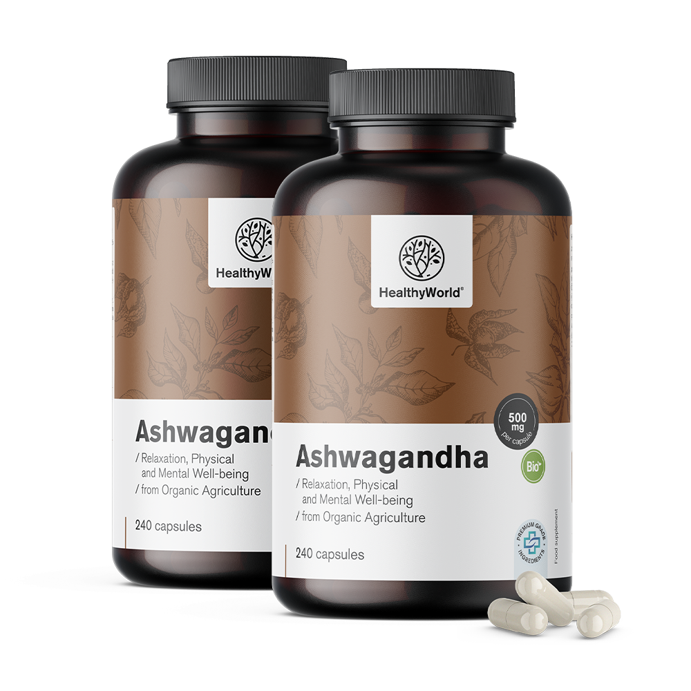 Ashwagandha 500 mg in capsules.
