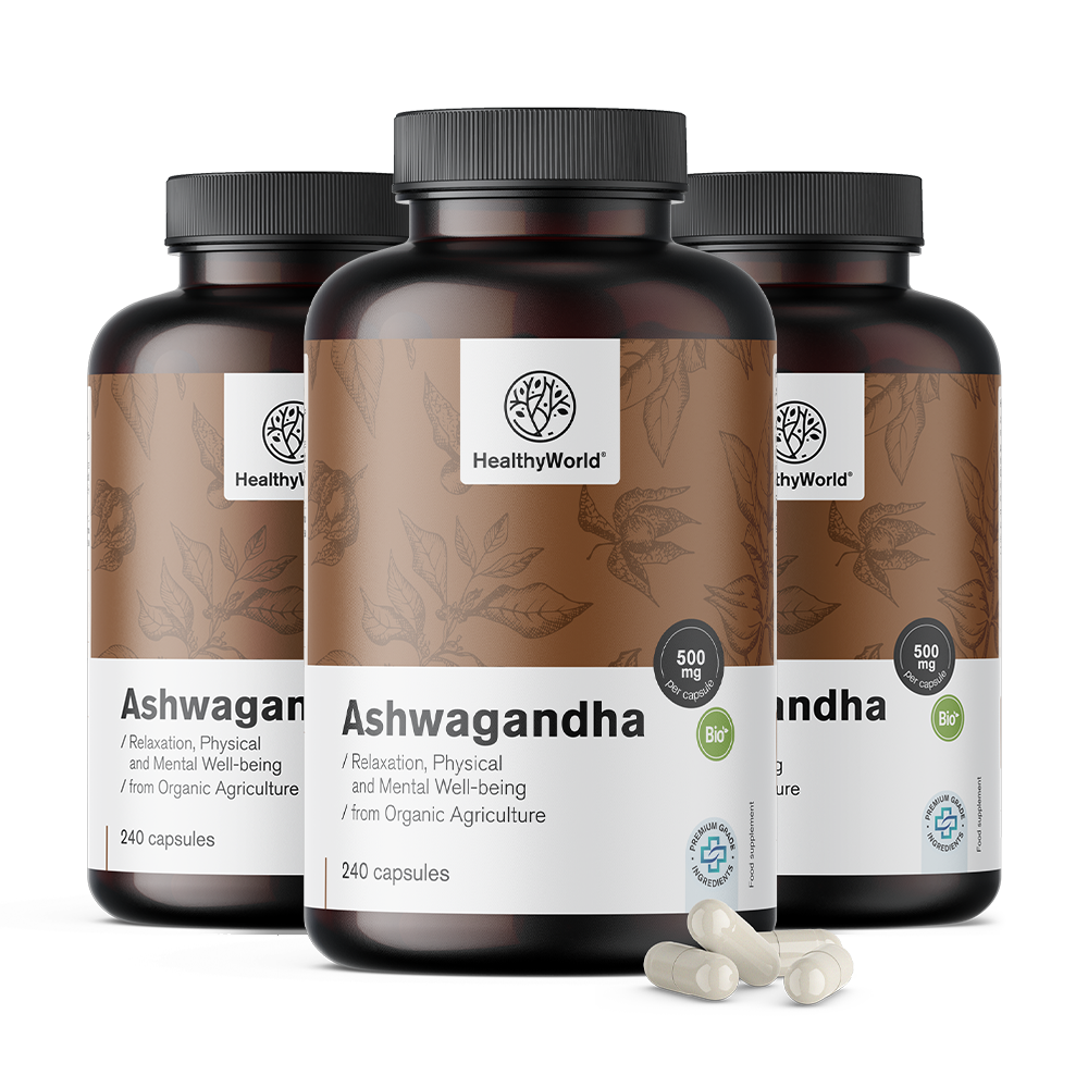 Ashwagandha 500 mg in capsules.