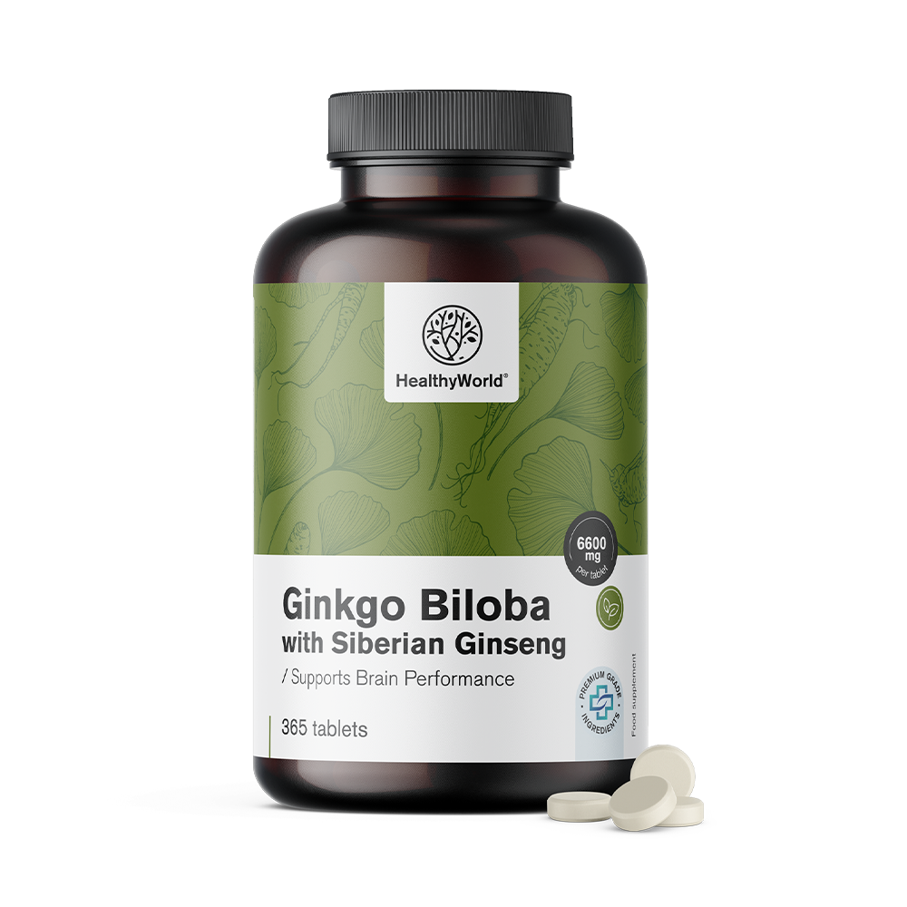 Ginko biloba s sibirskim ginsengom v tabletah