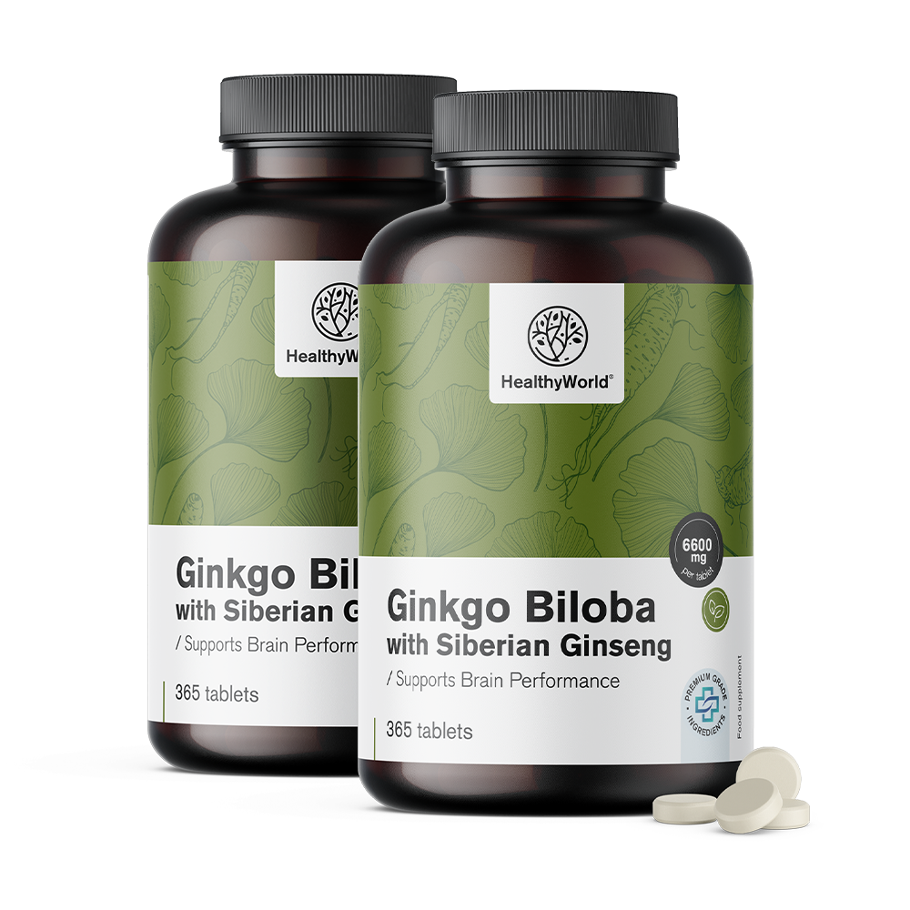 Ginko biloba s sibirskim ginsengom v tabletah