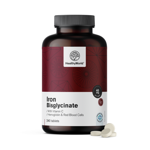 Iron Bisglycinate 40 mg, 240 tablets