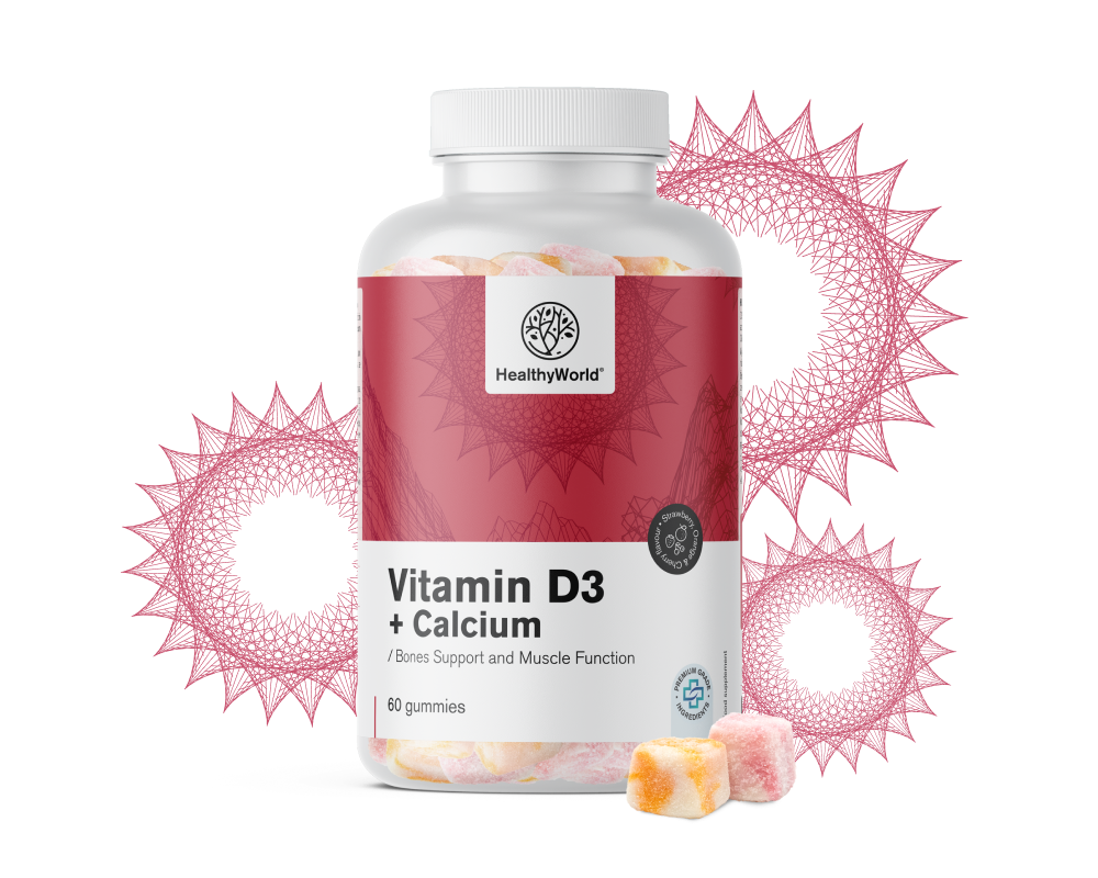 Vitamin D3 + Calcium – Gummies for Muscles, Bones and Teeth
