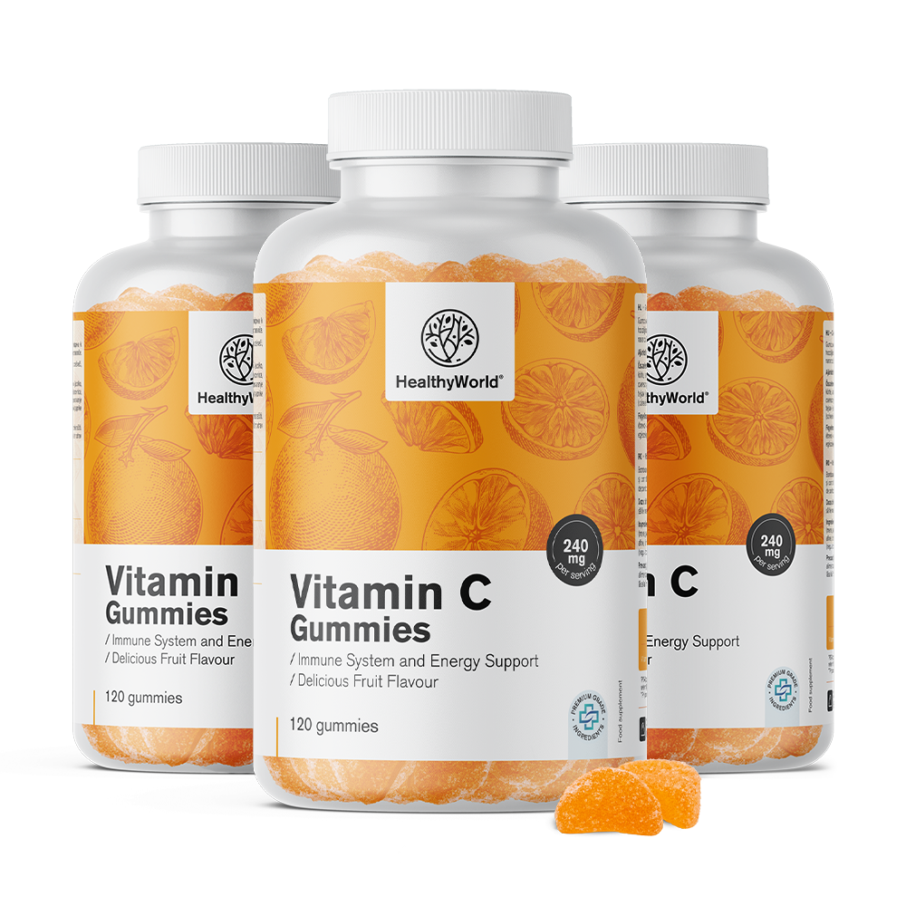 Vitamin C in gummy candies.