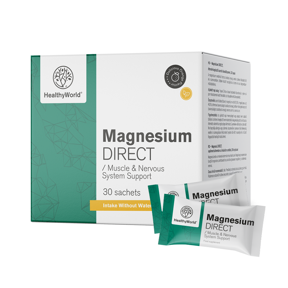 Magnesium DIRECT 400 mg with orange flavor.