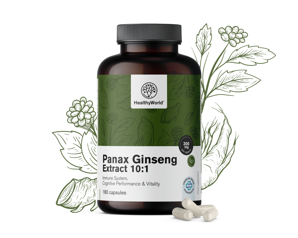 Panax Ginseng 300 mg - Ginseng Extract 10:1