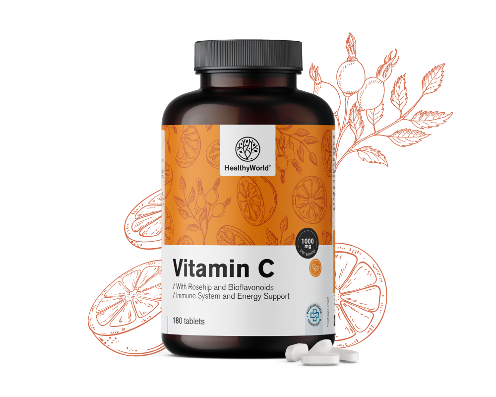 Vitamin C 1000 mg - with Dog Rose and Bioflavonoids