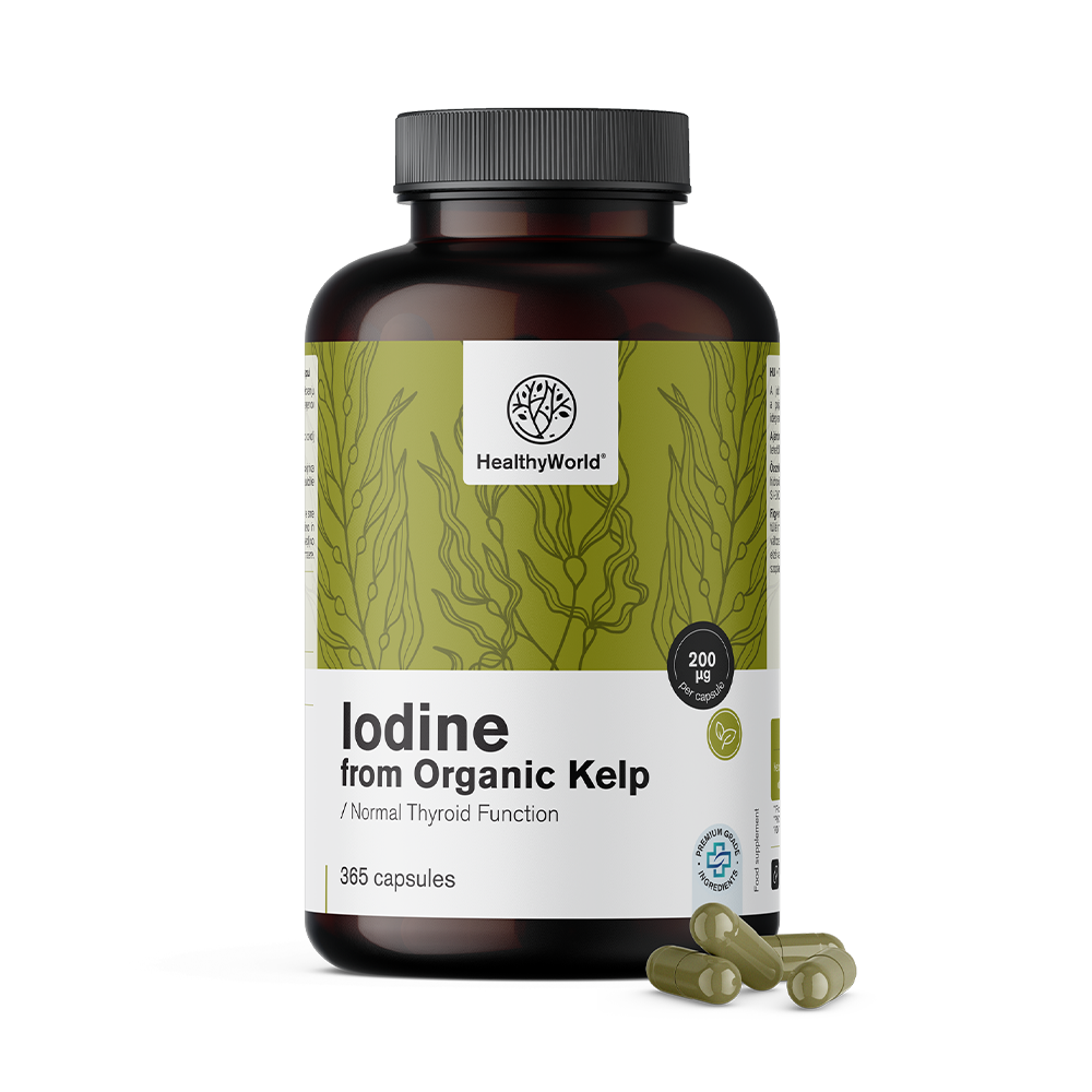 Natural iodine 200 µg - from organic kelp algae.