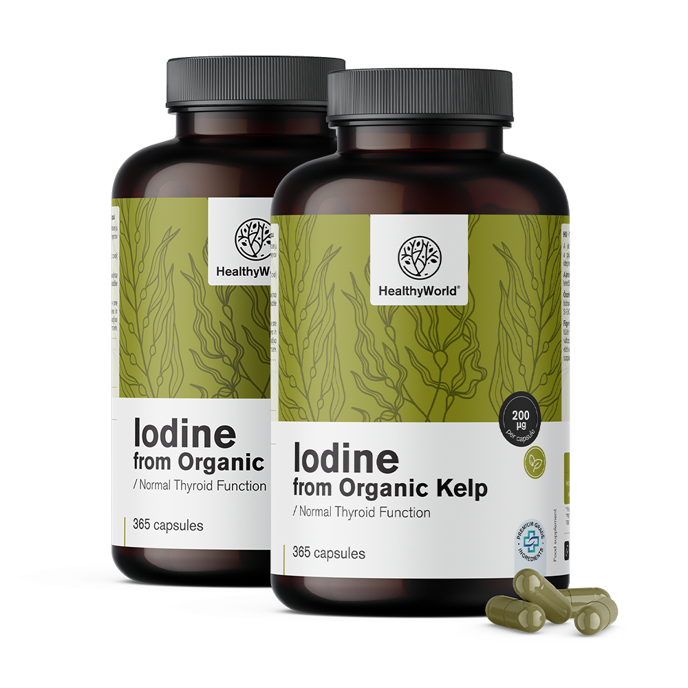 Natural iodine 200 µg - from organic kelp algae.