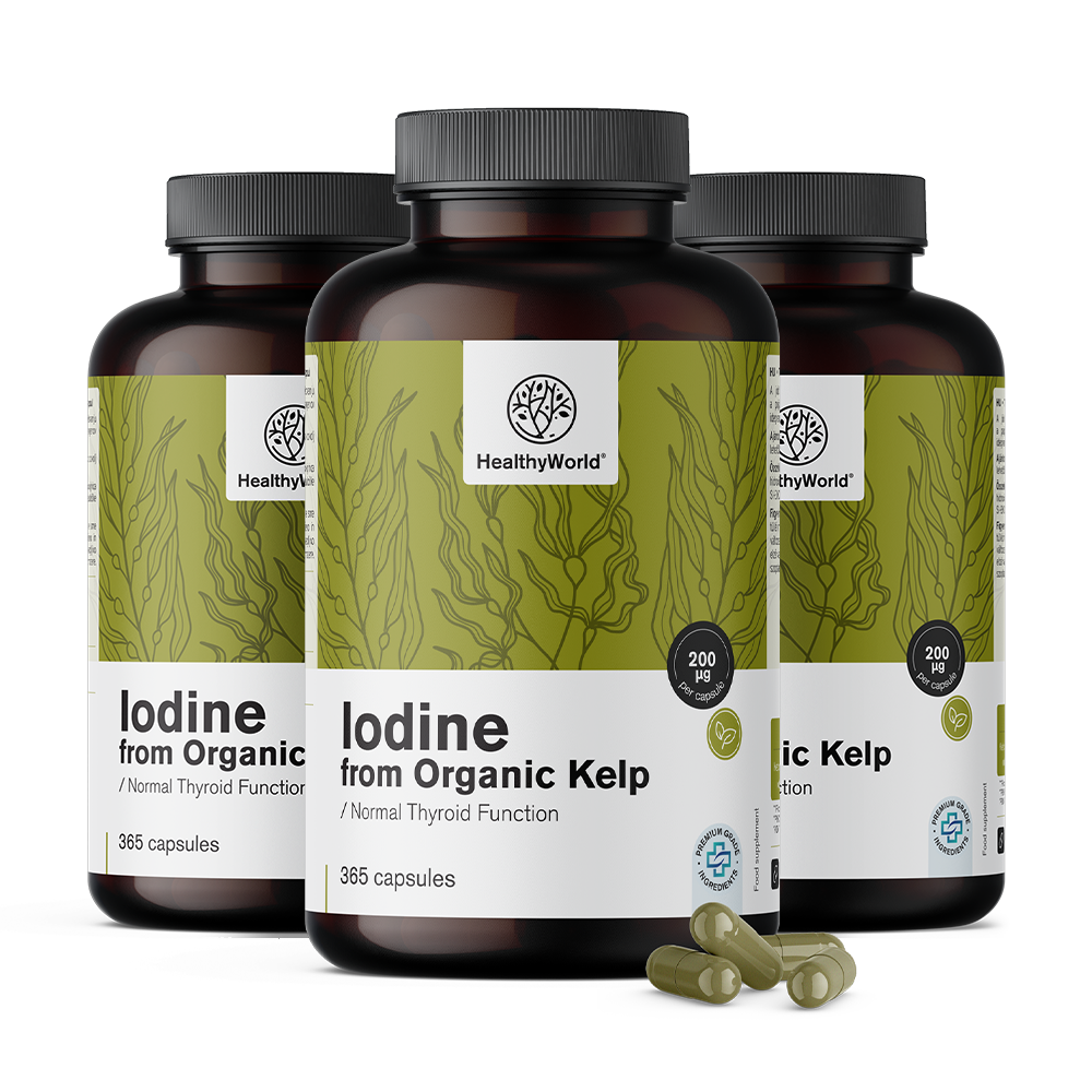 Natural iodine 200 µg - from organic kelp algae.