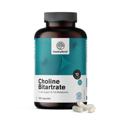 Choline Bitartrate 650 mg, 180 capsules