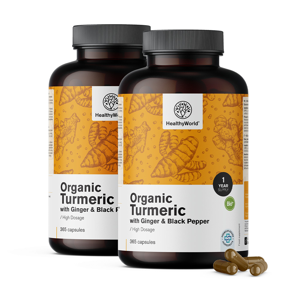 Organic Turmeric 480 mg - with Ginger and Black Pepper
