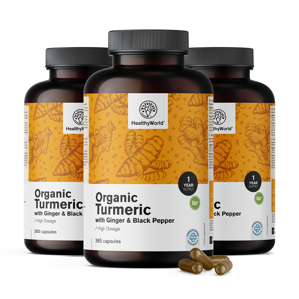 Organic Turmeric 480 mg - with Ginger and Black Pepper
