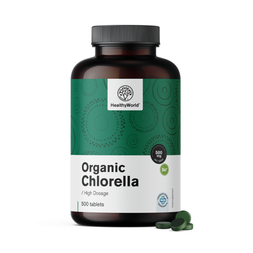 Organic Chlorella 500 mg, 500 tablets