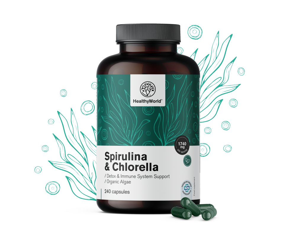 Spirulina and Chlorella 1740&nbsp;mg