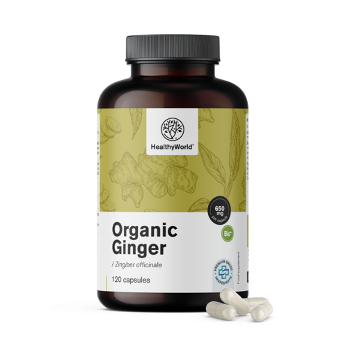 Organic Ginger 650 mg, 120 capsules