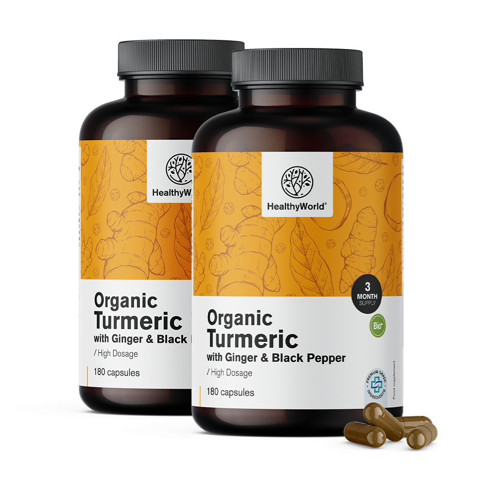 Organic Turmeric 1440 mg - with Ginger and Black Pepper