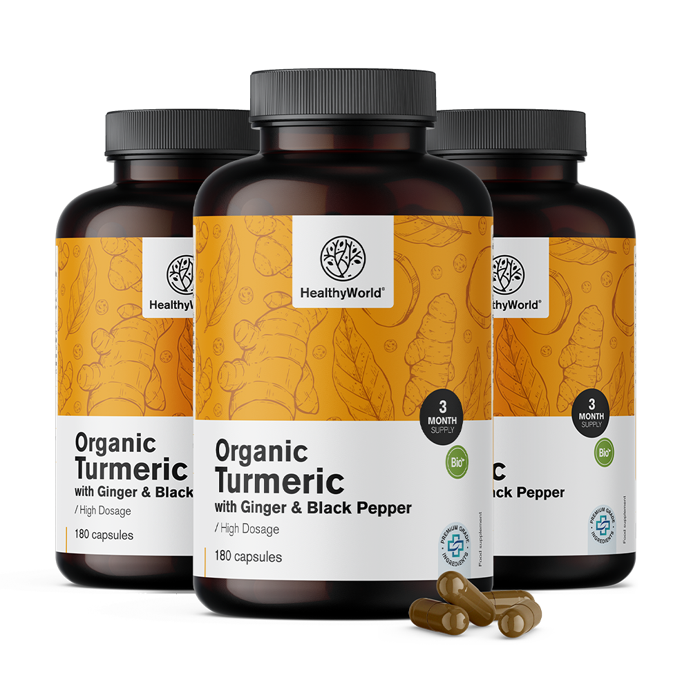 Organic Turmeric 1440 mg - with Ginger and Black Pepper
