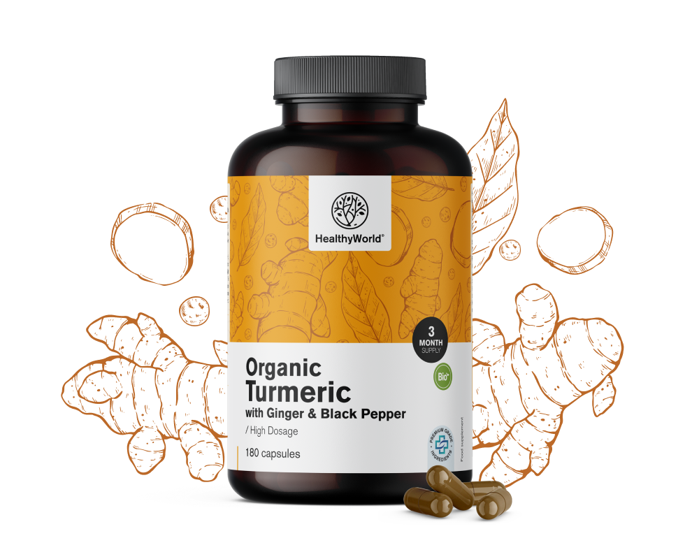 Organic Turmeric 1440 mg - with Ginger and Black Pepper