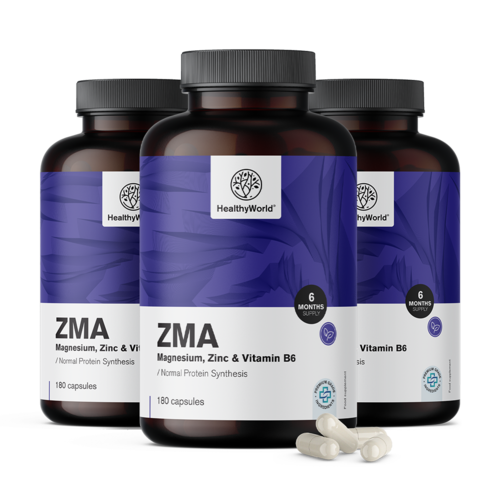 3x ZMA – Magnesium, Zinc and B6, total 540 capsules