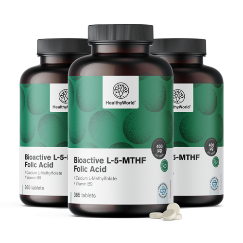 3x Active Folic Acid L-5-MTHF, total 1095 tablets